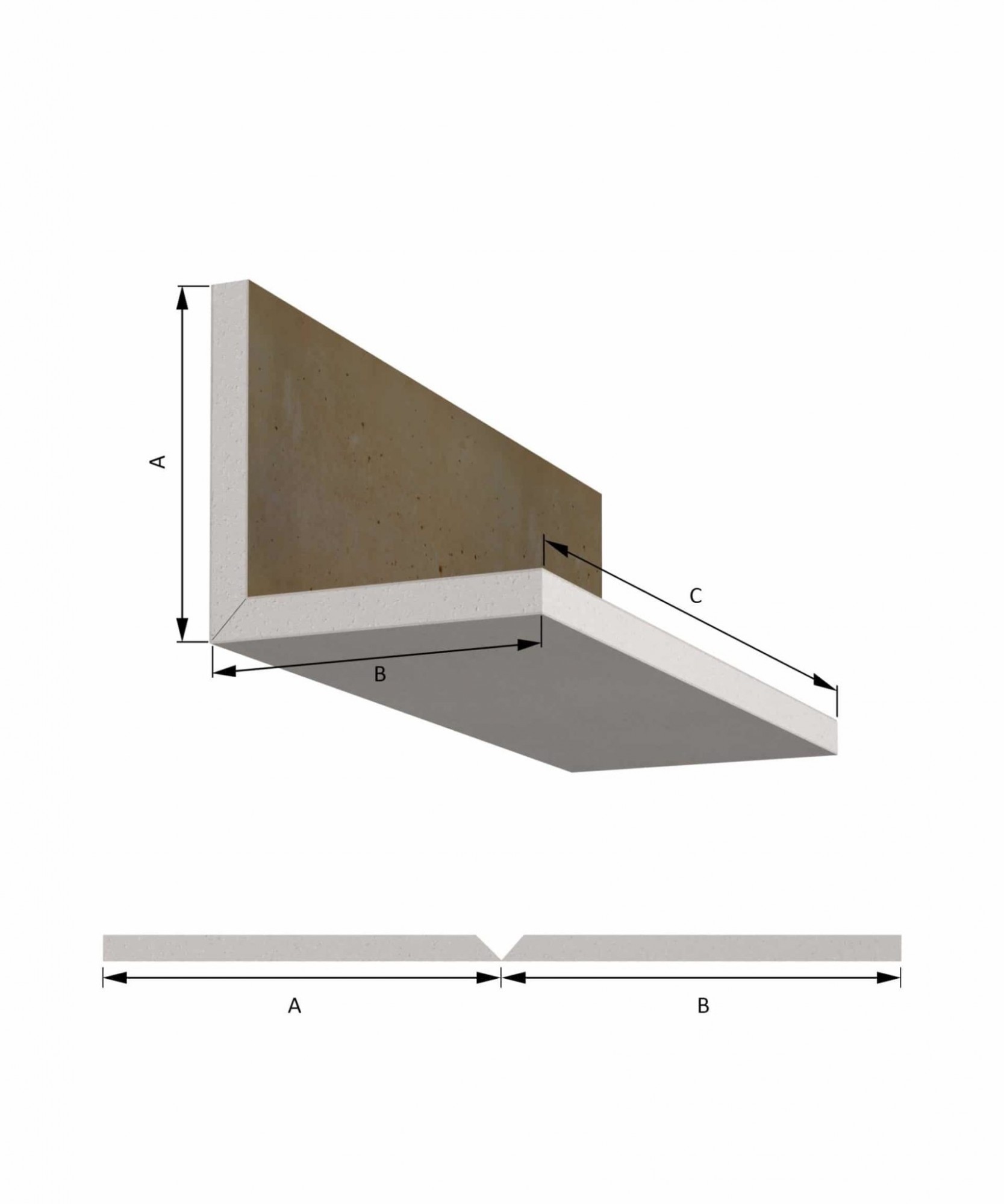 L Shape Cove Molding | Plasterboard Ceiling Mouldings | V Cut